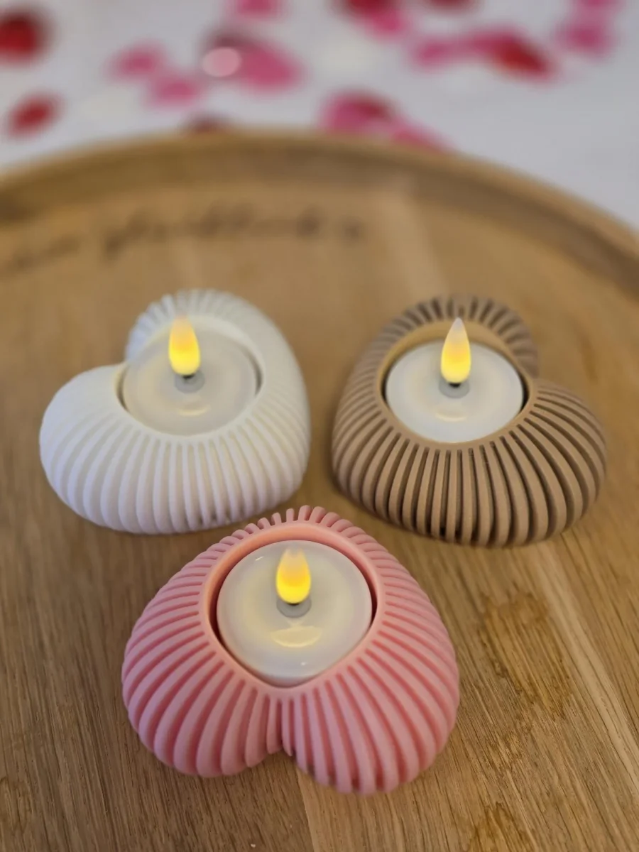 MadebyLL waxinelichthouder 3D hartje – bruin - Afbeelding 4
