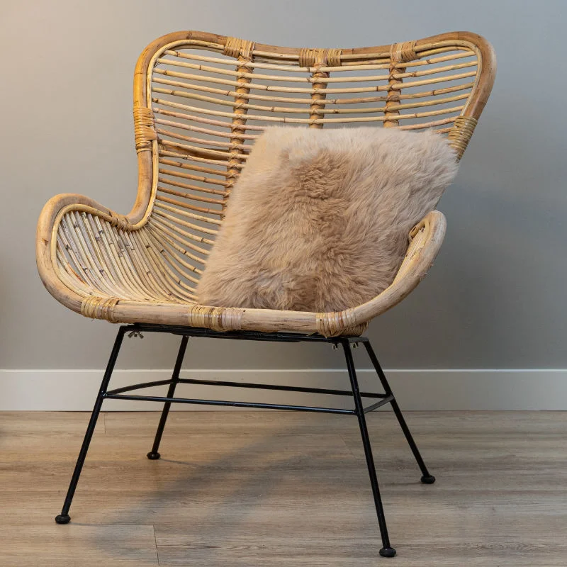 WOOOL schapenvacht sierkussen XL Australisch beige - Afbeelding 5