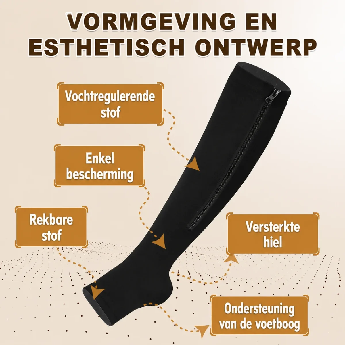 SportRits | Compressiesokken Met Rits Voor Actieve Benen - Afbeelding 4