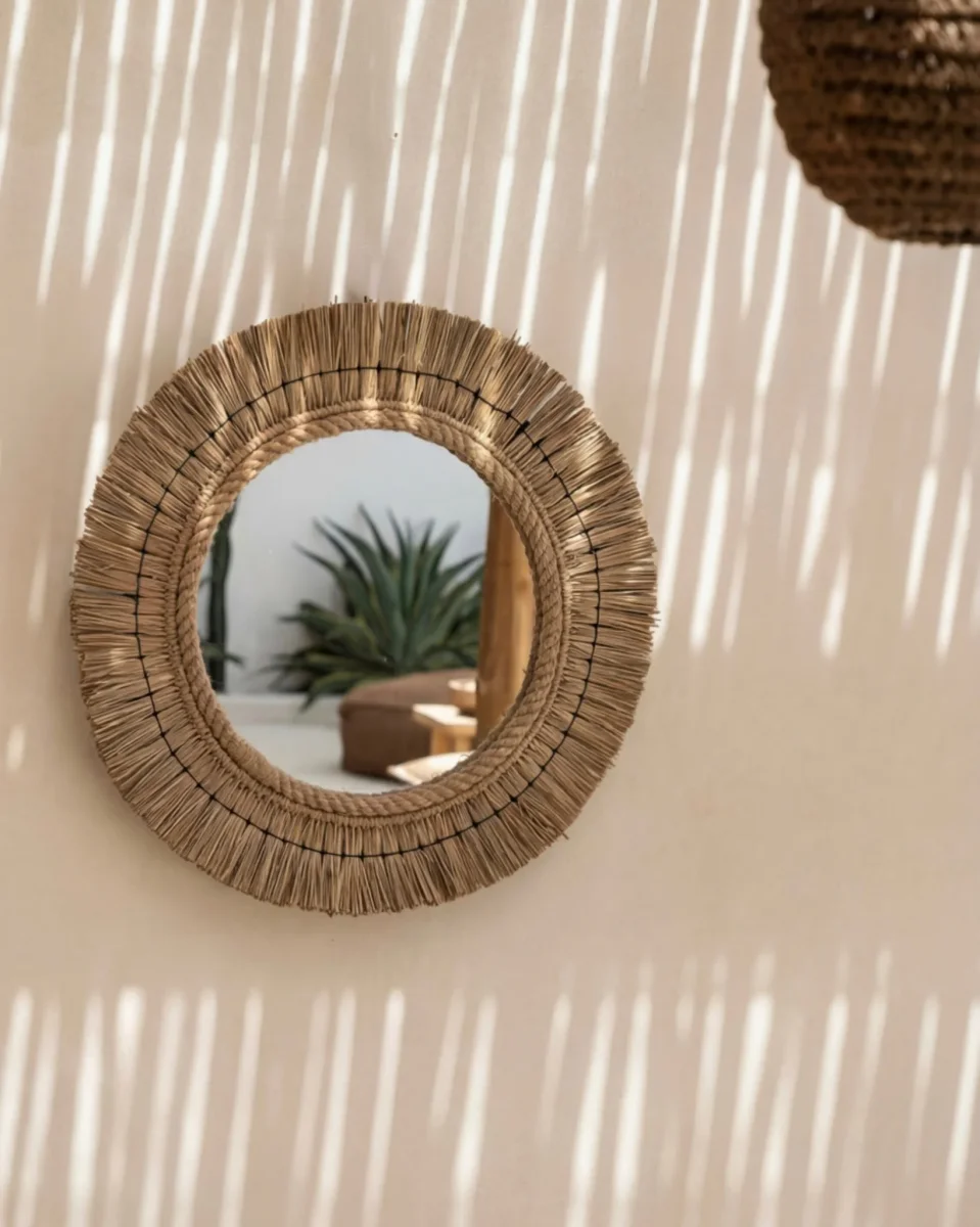 Bazar Bizar wandspiegel rond St Barth – naturel - Afbeelding 3