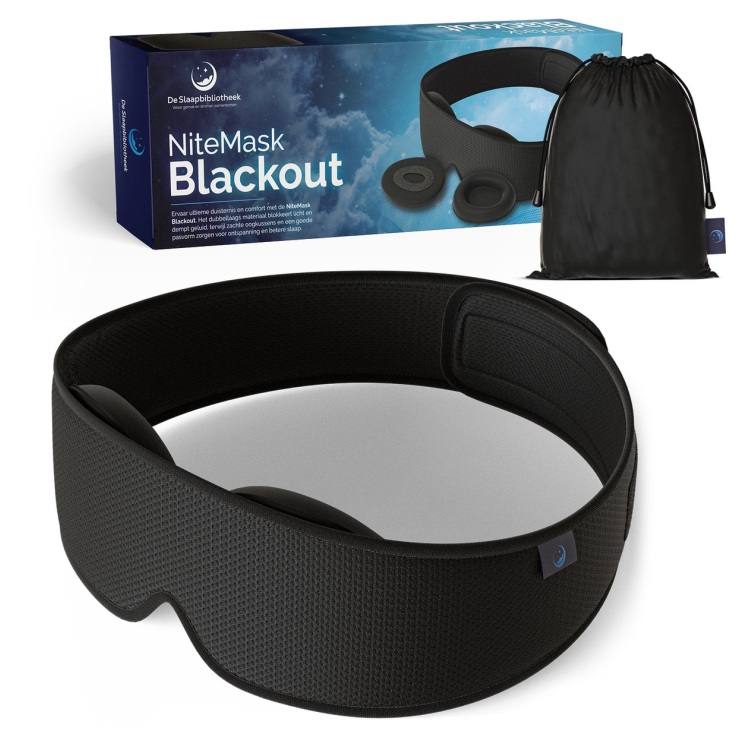NiteMask Blackout – Ultiem Verduisterend Slaapmasker – Comfortabel & Zacht – Verstelbare oogpads - Afbeelding 2