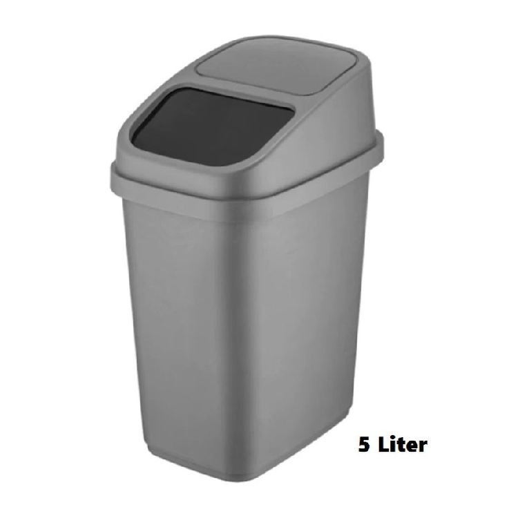 Folly life – Antraciet vuilnisbak – vuilnisemmer kunststof 5 liter – Vuilnisemmers – vuilnisbakken – prullenbakken – Kantoor – keuken prullenbakken - Afbeelding 2
