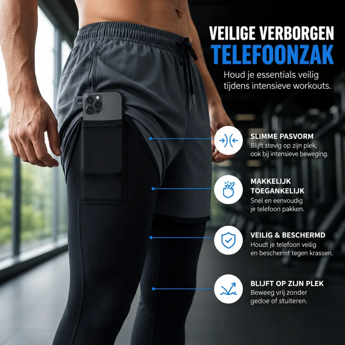 StrideCore | 2-in-1 Sportshort met Compressielaag - Afbeelding 5